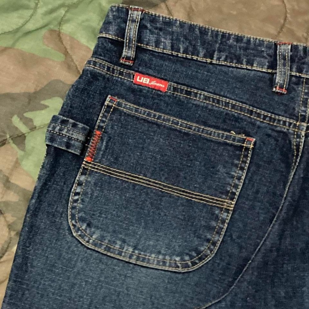 Union Bay carpenter flare jeans stretch vintage y2k contrast stitch women's 7/30 - Picture 8 of 8